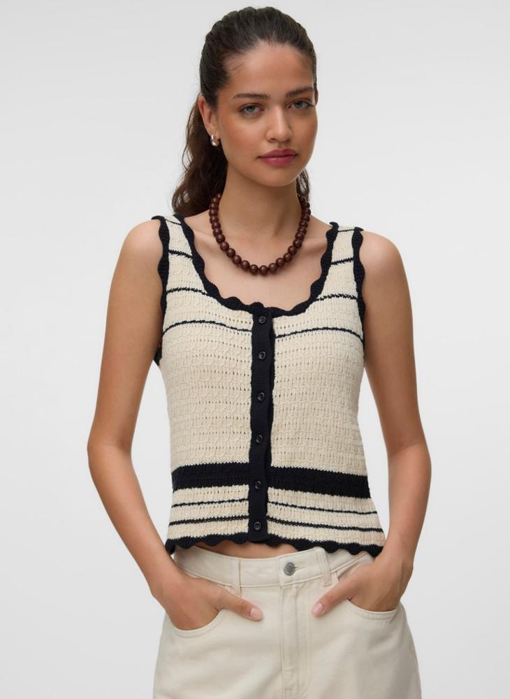 VERO MODA Casual Sleeveless U Neck Sweater - Image 1