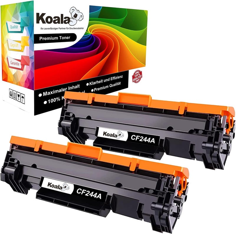 Koala Compatible Toner Cartridge Replacement for HP 44A CF244A for HP LaserJet Pro MFP M28A M28W M15A M15W Printer (Black, 2 Pieces) - Image 1