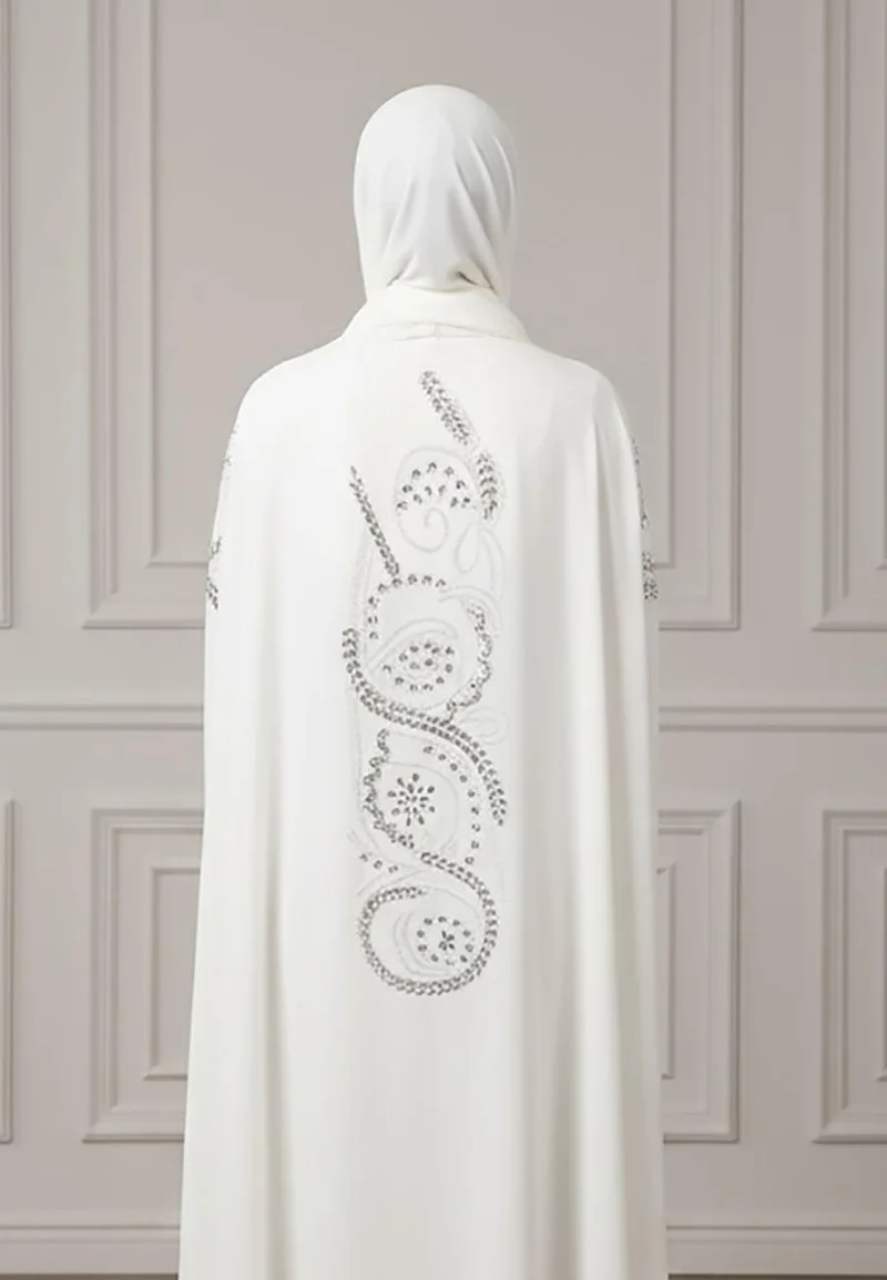 Nukhbaa Beaded Cape Abaya |Crepe Fabric-942