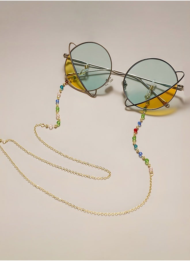 roaiss Eyeglass Chain for Women Eyewear Strap Holders around Neck Mask Lanyard Colorful Crystal Beaded Reading Glasses Cords Retainer  - Image 4