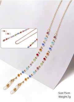 roaiss Eyeglass Chain for Women Eyewear Strap Holders around Neck Mask Lanyard Colorful Crystal Beaded Reading Glasses Cords Retainer  - Image 1
