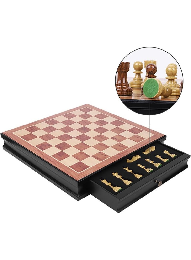 Rubik Wooden Chess Board Game Set with Storage Drawers, Premium Traditional Educational Toy for Adults & Kids Gift (Size, 45x45cm) Black/Brown - Image 5