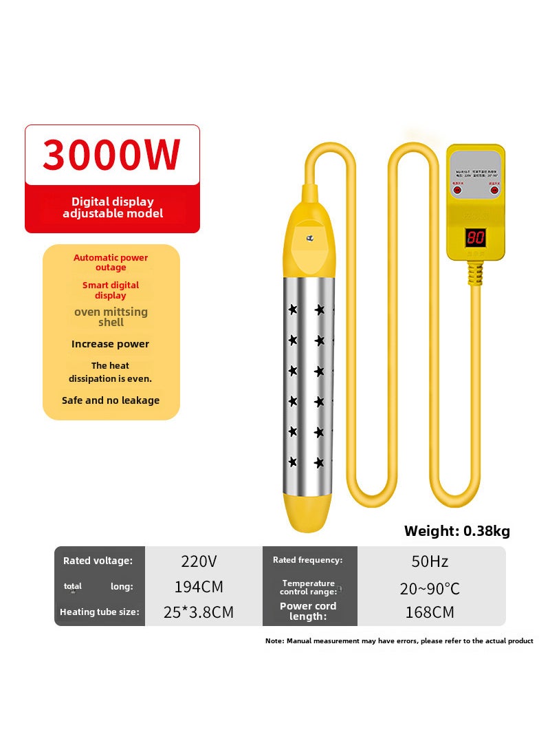 Generic Efficient Electric Water Heating Rod 3000W (digital display adjustable temperature) 