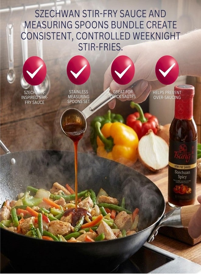 GROVE House Of Tsang Sauce Stir-Fry Szechuan (11.5 OZ.) Bundle with Measuring Spoon for Cooking, Marinade Mixing and Flavor Portioning - Gift Set (2 Items) - Image 5