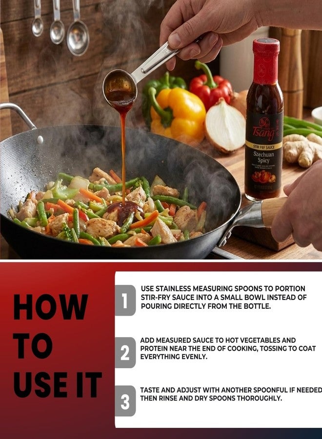 GROVE House Of Tsang Sauce Stir-Fry Szechuan (11.5 OZ.) Bundle with Measuring Spoon for Cooking, Marinade Mixing and Flavor Portioning - Gift Set (2 Items) - Image 4