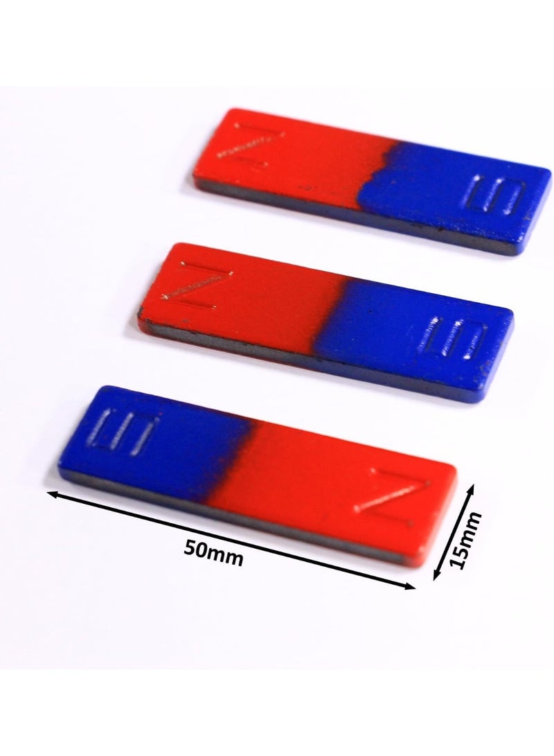 VITION 4 Pack Magnetic Bars Toys for Physics Experiment and Lab Science Education Supplies 50x15mm (Blue/Red) - Image 3