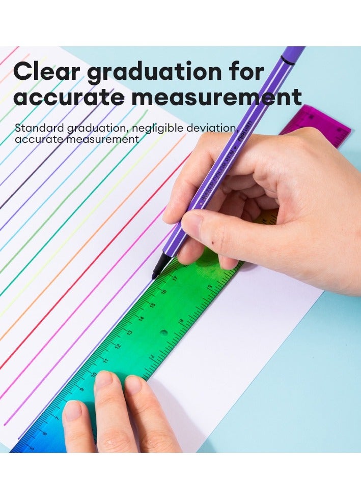 Deli مسطرة أكريليك مكونة من 6 قطع بطول 30 سم بتصميمات متنوعة - Image 2