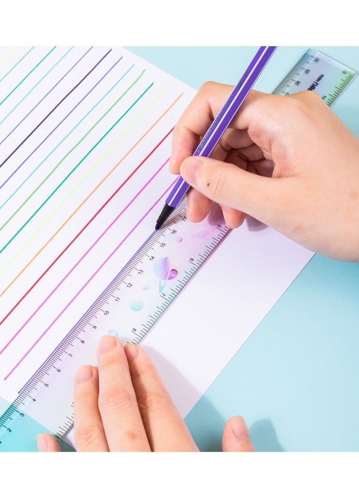 Deli مسطرة أكريليك مكونة من 6 قطع بطول 30 سم بتصميمات متنوعة - Image 5