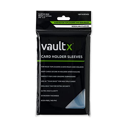 Vault X حافظات بطاقات Vault X، أكياس فريق لحافظات البطاقات الصلبة وشبه الصلبة، ناعمة، عالية الوضوح، ألعاب بطاقات قابلة للجمع، رياضات، TCG (100 حزمة) - Image 1