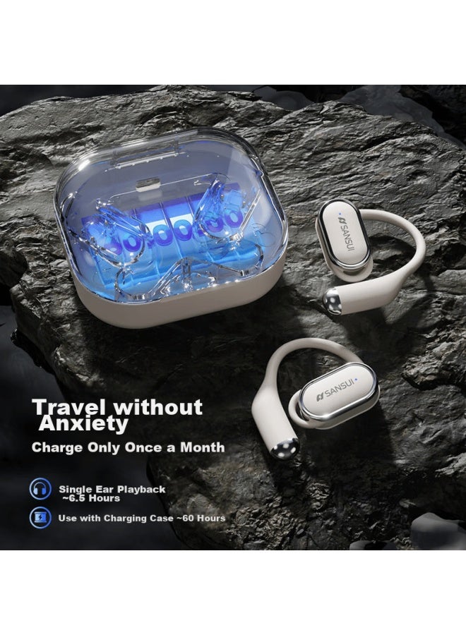 Sansui Tw50 Bluetooth Headphones, Over-ear Bone Conduction Concept, Open-style For Sports, Call Noise Reduction, Suitable For Huawei And Sony, Black - Image 4