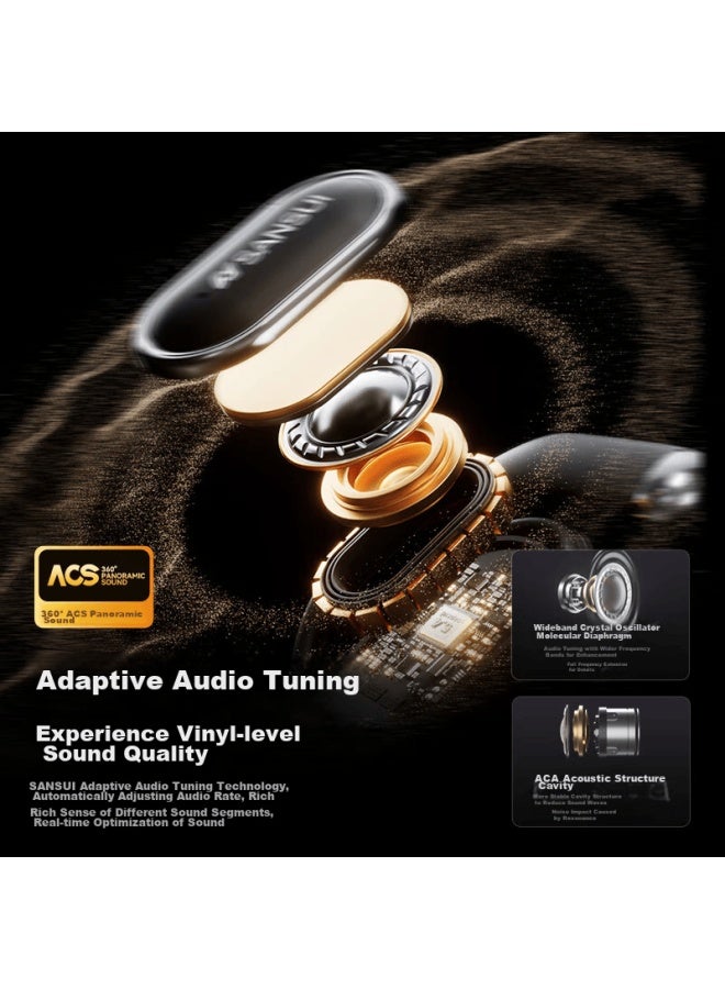 Sansui Tw50 Bluetooth Headphones, Over-ear Bone Conduction Concept, Open-style For Sports, Call Noise Reduction, Suitable For Huawei And Sony, Black - Image 1