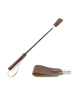 SYOSI Riding Crop 18inches Leather Horse Whip Horse Whip With Anti-Slip Grip Gel Handle Equestrianism Whips for Stage Performance Racing Cosplay Costume Accessories  - Image 1