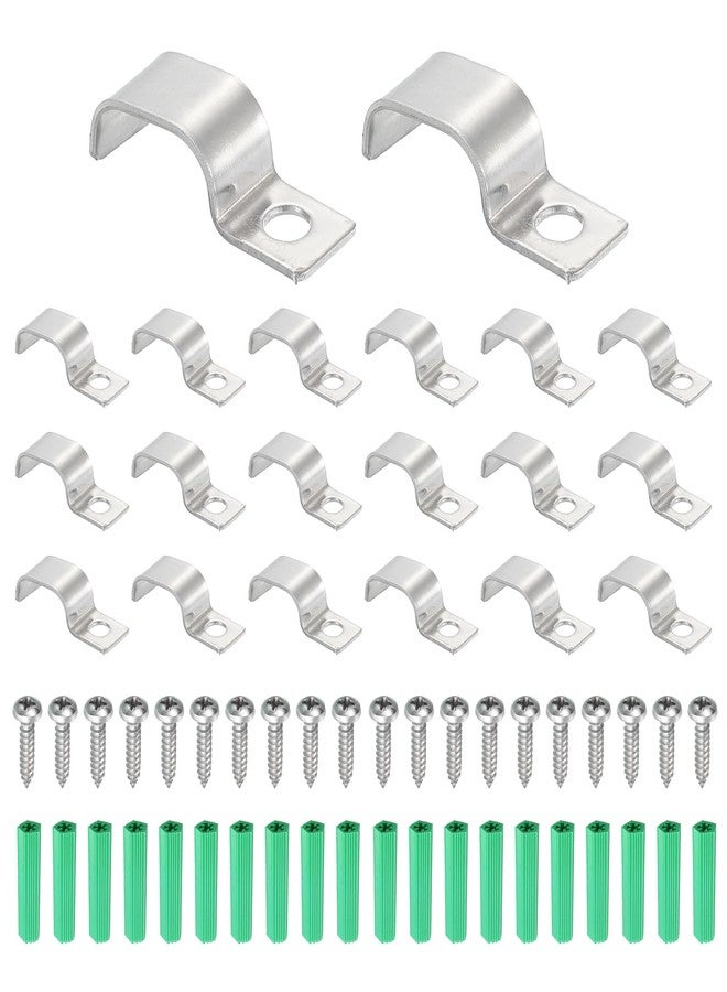 ميكسينيتي MECCANIXITY 30 قطعة من حزام الأنابيب الصلب مناسب لشريط/كابل مقاس 8 × 16 مم، مشبك حزام كابل على شكل حرف U من الفولاذ المقاوم للصدأ بفتحة واحدة لتثبيت الأنابيب والأسلاك والحبال والأنابيب - Image 1