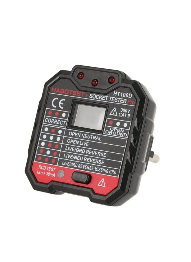 Generic - HT106 Socket Testers Voltage Test Detector Ground Line Neutral Line Live Line Leakage Electroscope(US Plug) - Image 1