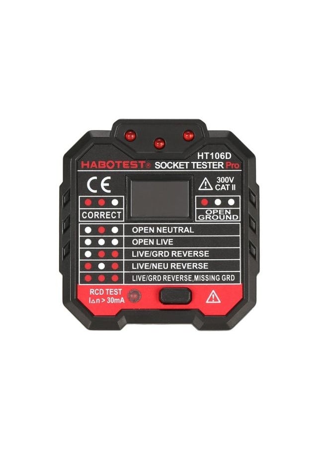 Generic - HT106 Socket Testers Voltage Test Detector Ground Line Neutral Line Live Line Leakage Electroscope(US Plug) - Image 1