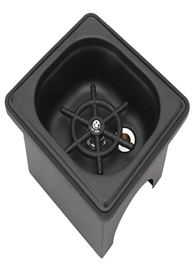 Focket Pitcher Rinser, Stainless Steel Kitchen Sink Glass Rinser with Drain and Drip Tray, Countertop Automatic Cup Washer for Bar, Home, Cafe, Restaurant, Household & Commercial (Black) (Small) - Image 1