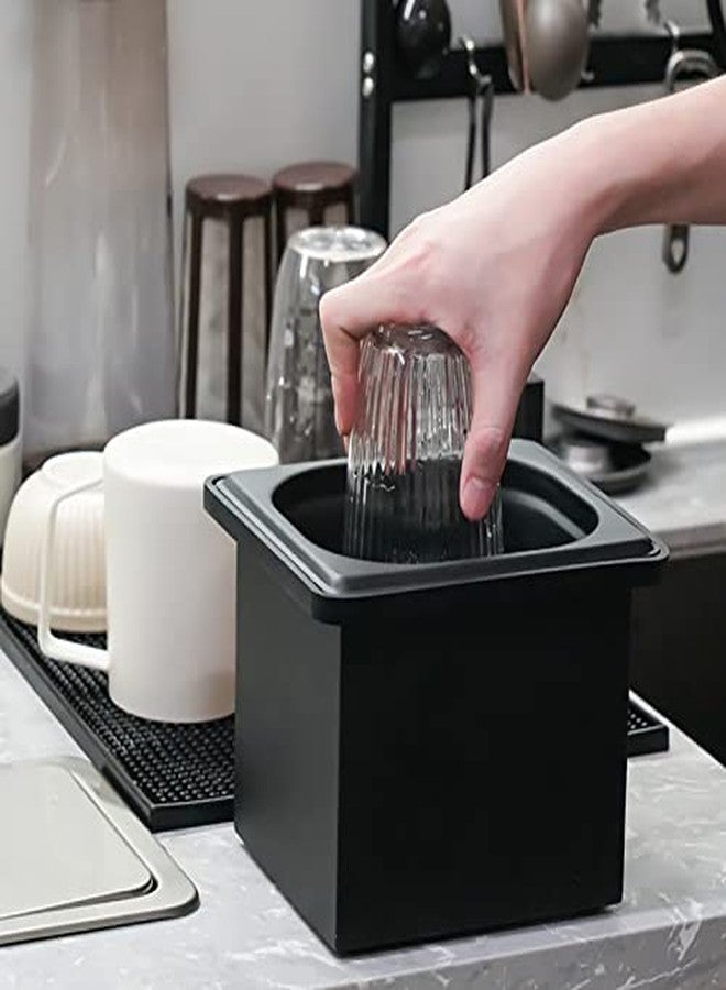 Focket Pitcher Rinser, Stainless Steel Kitchen Sink Glass Rinser with Drain and Drip Tray, Countertop Automatic Cup Washer for Bar, Home, Cafe, Restaurant, Household & Commercial (Black) (Small) - Image 4