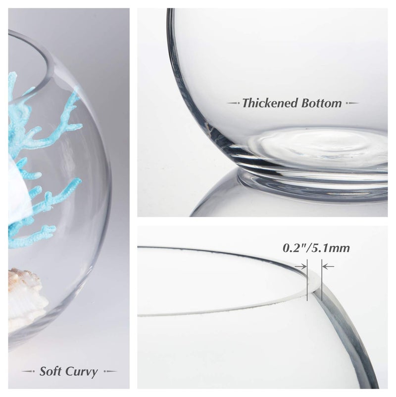 WGVI Wgv Bowl Glass Vase  Diameter 6""  Height 4.5""  Open Width 4""  (Multiple Sizes Choices) Clear Bubble Planter Terrarium Fish Bowl For Wedding Event Home Decor  1 Piece (Vbw0006A) - Image 3