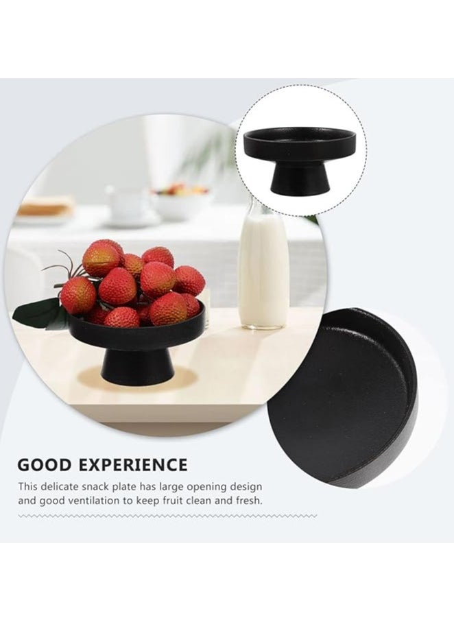 Generic Ceramic Footed Bowl - 5 inch Decorative Pedestal Bowl Fruit Bowl Fruit Tray Dessert Display Stand Serving Dishes for Home Kitchen Counter Centerpiece Table Decor - Black  - Image 3
