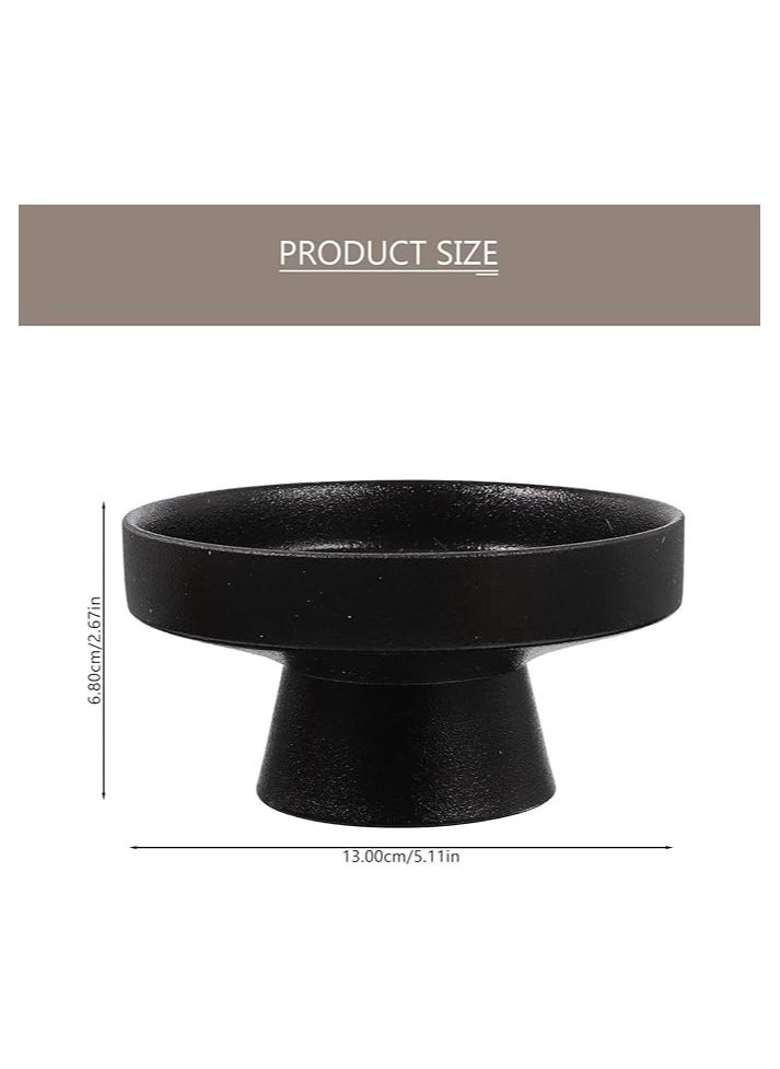 Generic Ceramic Footed Bowl - 5 inch Decorative Pedestal Bowl Fruit Bowl Fruit Tray Dessert Display Stand Serving Dishes for Home Kitchen Counter Centerpiece Table Decor - Black  - Image 4