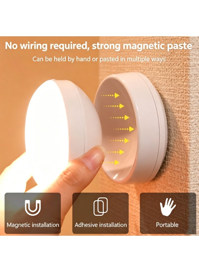 Rechargeable  Magnetic Motion Sensor Night Light, USB Rechargeable  Battery Powered Dual‑Use LED Wall Lamp, 360° Rotatable Stick‑on Wall Light for Bedroom, Stairway, Kitchen, Closet, Hallway, Emergency Lighting - Image 2