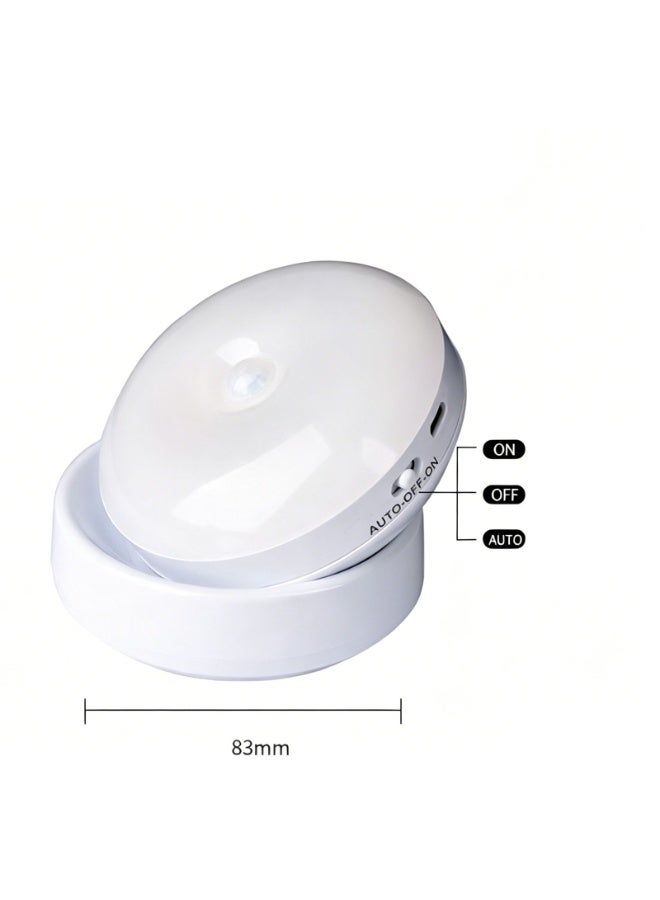 Rechargeable  Magnetic Motion Sensor Night Light, USB Rechargeable  Battery Powered Dual‑Use LED Wall Lamp, 360° Rotatable Stick‑on Wall Light for Bedroom, Stairway, Kitchen, Closet, Hallway, Emergency Lighting - Image 4