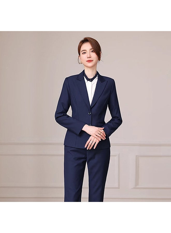 ROMON بدلة نسائية مكونة من قطعتين بأسلوب الأعمال غير الرسمي، ملابس أنيقة ومتعددة الاستخدامات للنساء، بدلة نسائية ضيقة - Image 4