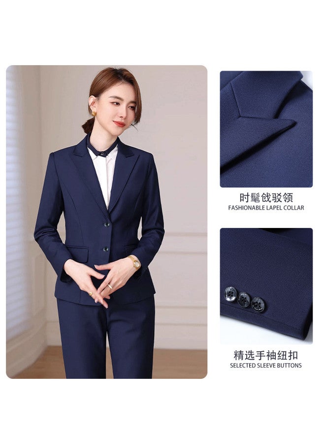 ROMON بدلة نسائية مكونة من قطعتين بأسلوب الأعمال غير الرسمي، ملابس أنيقة ومتعددة الاستخدامات للنساء، بدلة نسائية ضيقة - Image 5