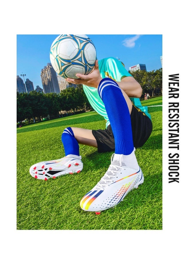 Beauenty Spike sneakers TF training shoes Football shoes non-slip(Spike bright white)  - Image 3