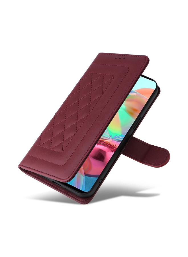 S-TOP Case For Samsung Galaxy A71 Diamond Lattice Leather Flip Phone Case - Image 5