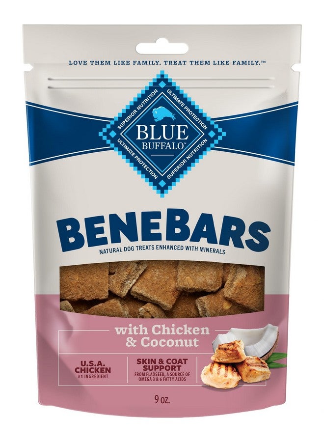 بلو بافلو مكافآت بينيبارز من بلو بافالو لدعم بشرة وفراء الكلاب، غنية بأحماض أوميغا 3 و6 الدهنية، مصنوعة من مكونات طبيعية، بنكهة الدجاج وجوز الهند الأمريكي، عبوة 9 أونصات - Image 1