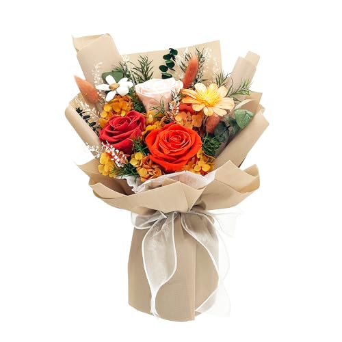 QOEAZY Flowers for Delivery, Preserved Flowers Bouquet with Gift Box, Rose Gifts for Women Mom Grandma - Image 1