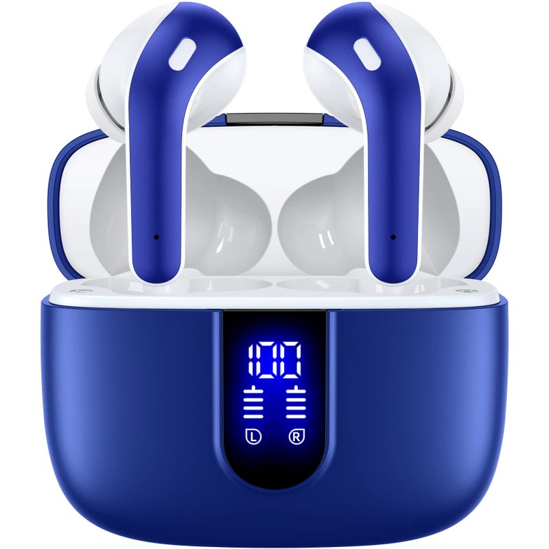 TAGRY Bluetooth Headphones True Wireless Earbuds 60H Playback LED Power Display Earphones with Wireless Charging Case IPX5 Waterproof in-Ear Ear buds with Mic for TV Smart Phone Laptop Computer Sports - Image 1