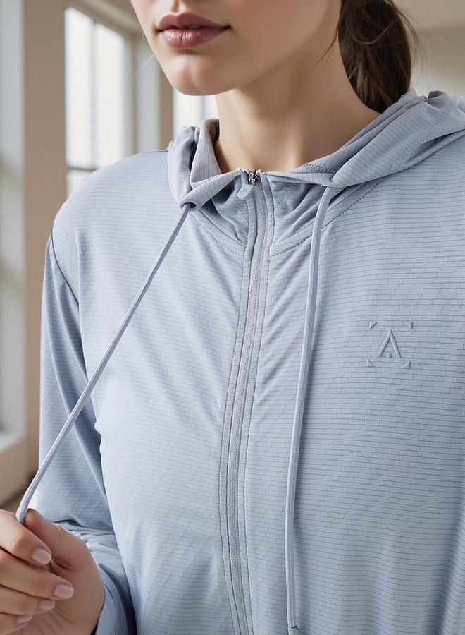 آكتف هودي بسحاب وجيوب بنقوش بارزة - Image 4