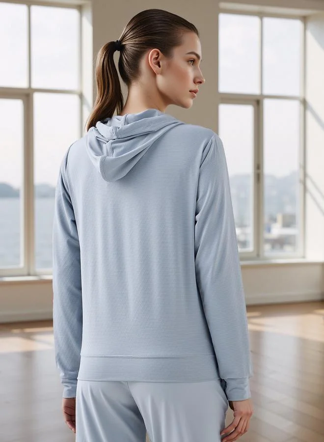 Splash Active  Textured Zip Through Hoodie with Pockets for Women | Best Price UAE