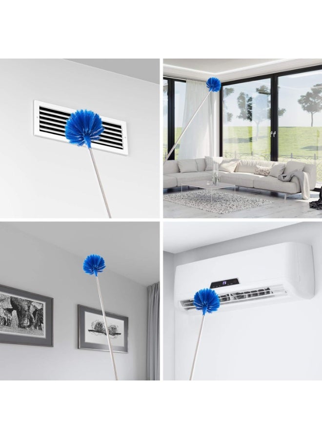 Dust duster with extension rod, washable dust removal kit, 2.5m three-piece set, suitable for ceiling fans (blue). - Image 3