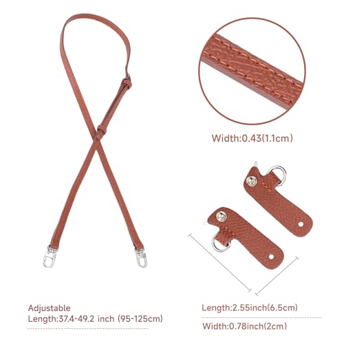 KOMHPS Purse Straps Replacement, Leather Handbag Crossbody Shoulder Strap Kit Adjustable for Mini Longcamp Tote Bag Women - Image 3