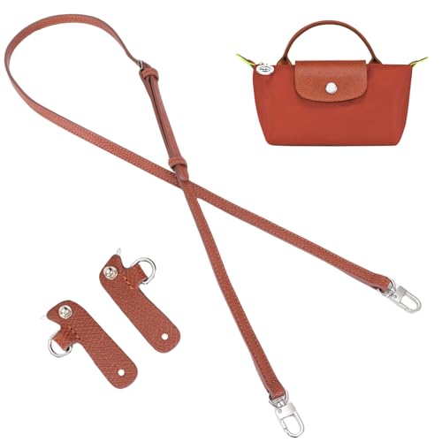 KOMHPS Purse Straps Replacement, Leather Handbag Crossbody Shoulder Strap Kit Adjustable for Mini Longcamp Tote Bag Women - Image 1