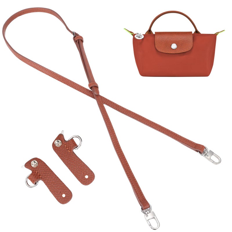KOMHPS Purse Straps Replacement, Leather Handbag Crossbody Shoulder Strap Kit Adjustable for Mini Longcamp Tote Bag Women - Image 5