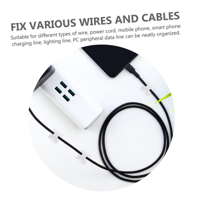 50 Pack White Self Adhesive Cable Clips Cord Organizers For Desktop Wire Management - Image 4