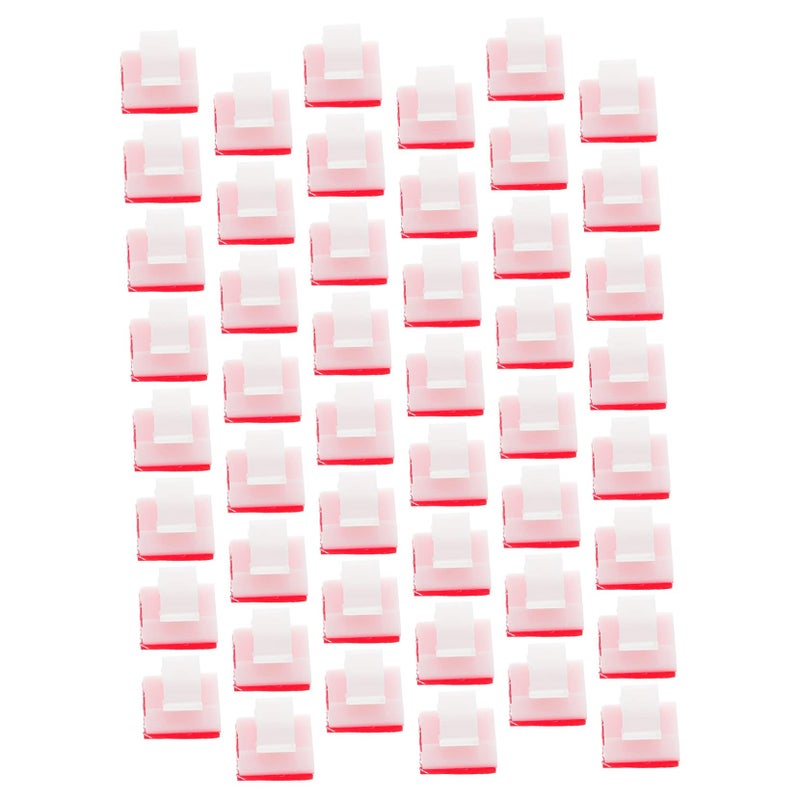 50 Pack White Self Adhesive Cable Clips Cord Organizers For Desktop Wire Management - Image 2