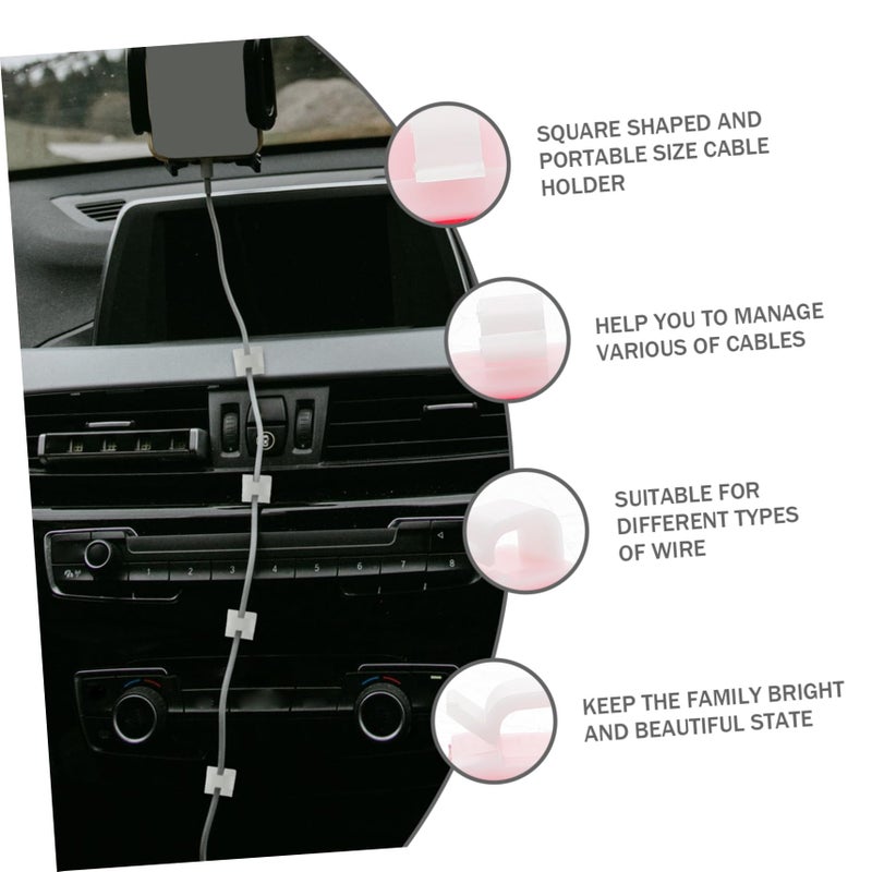 50 Pack White Self Adhesive Cable Clips Cord Organizers For Desktop Wire Management - Image 5