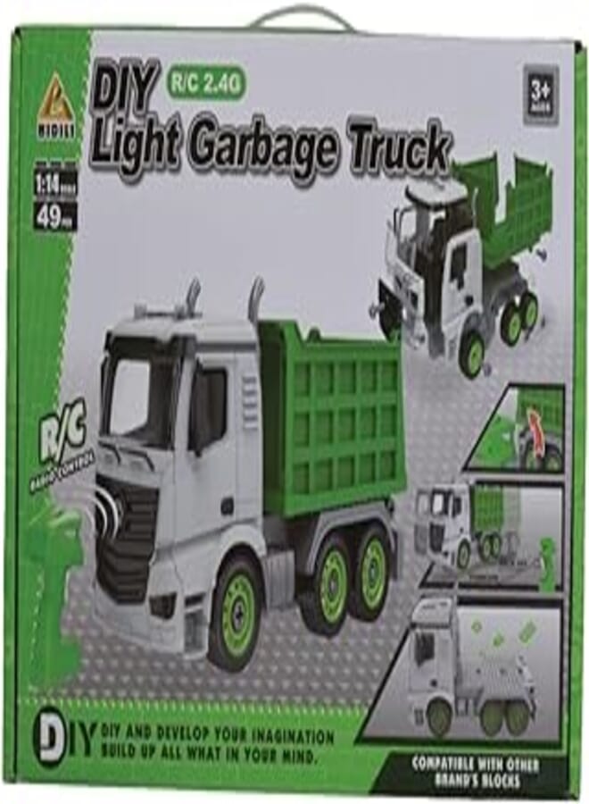 Bdl-806a diy light carbage truck building blocks series for children - multi color