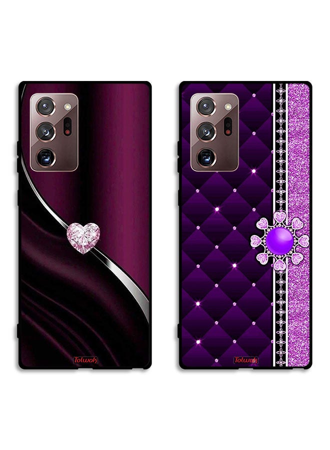 Tolwak حالتان لجهاز سامسونج جالكسي نوت 20 ألترا أغطية واقية بقلوب لامعة ماسية - Image 1