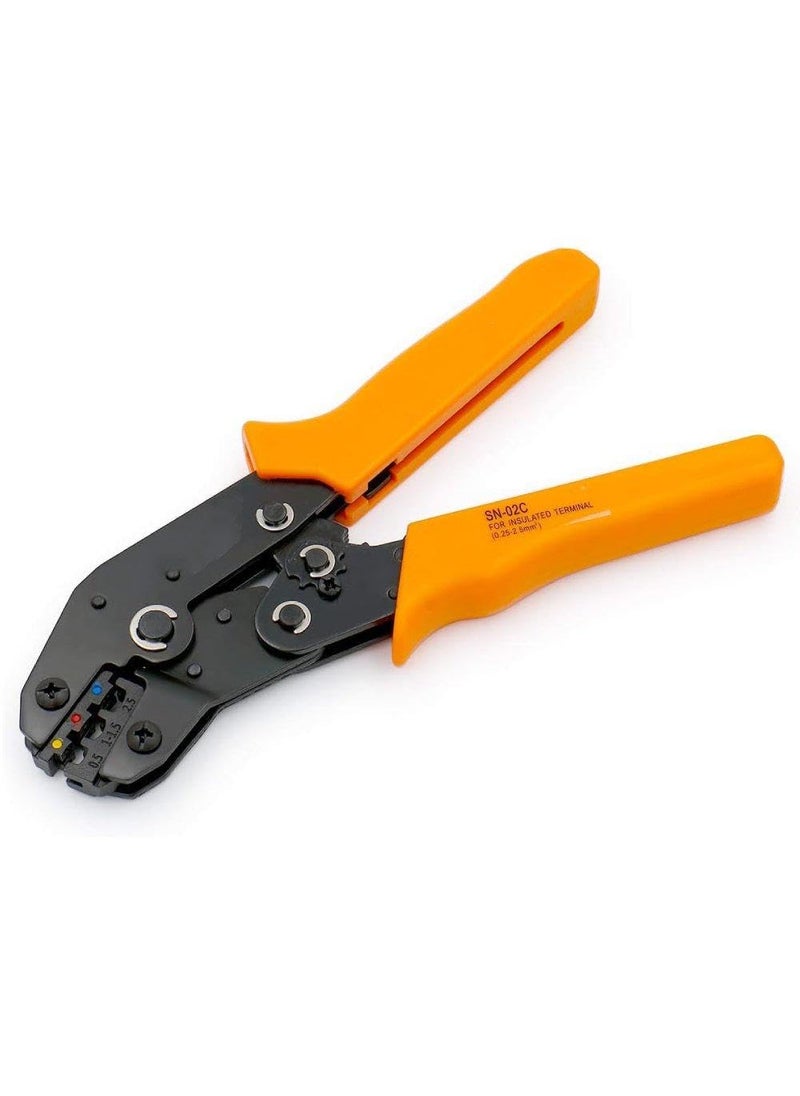 GILHOT GILHOT Mini Ratchet Crimper Plier SN02C Ring Insulated Terminals Crimping Tools Use for 0525 mm 2013 AWG Orange  - Image 1
