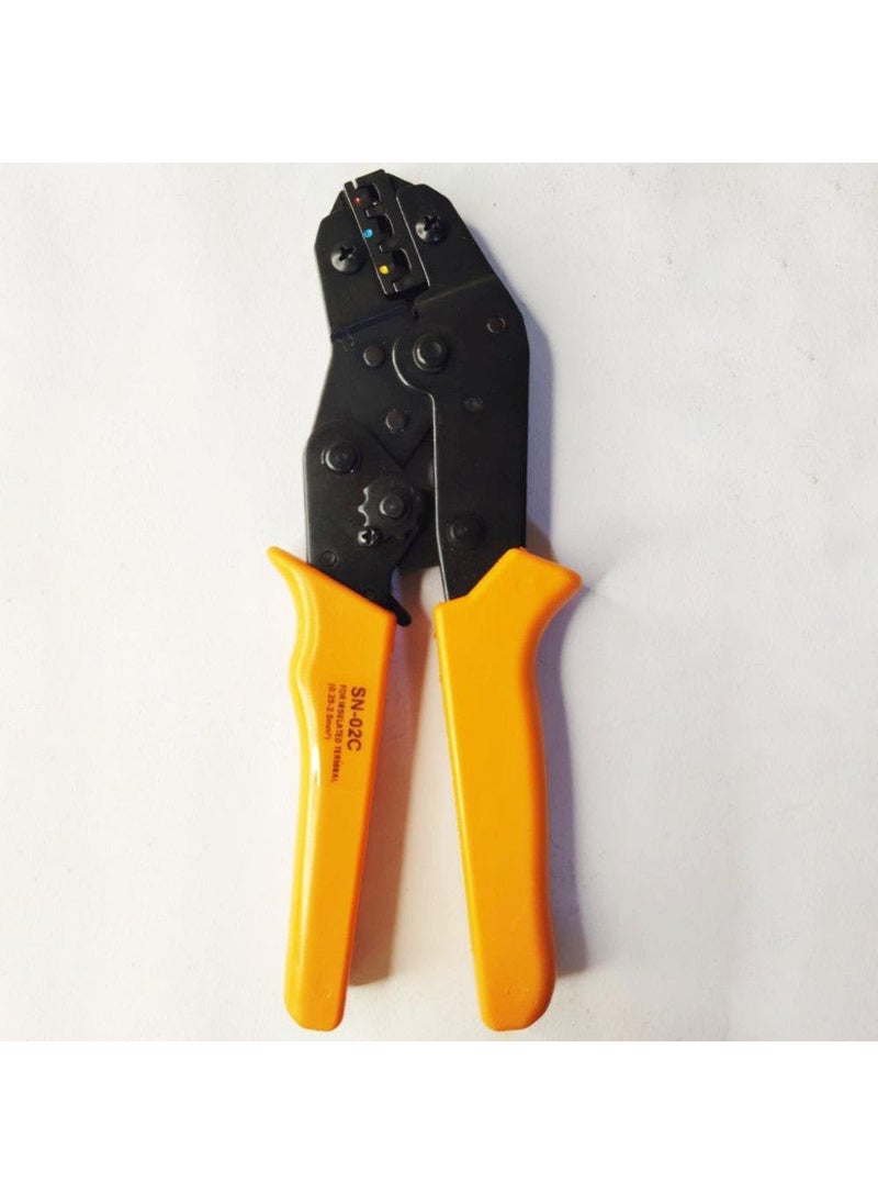 GILHOT GILHOT Mini Ratchet Crimper Plier SN02C Ring Insulated Terminals Crimping Tools Use for 0525 mm 2013 AWG Orange  - Image 5