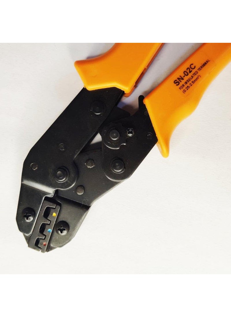 GILHOT GILHOT Mini Ratchet Crimper Plier SN02C Ring Insulated Terminals Crimping Tools Use for 0525 mm 2013 AWG Orange  - Image 4