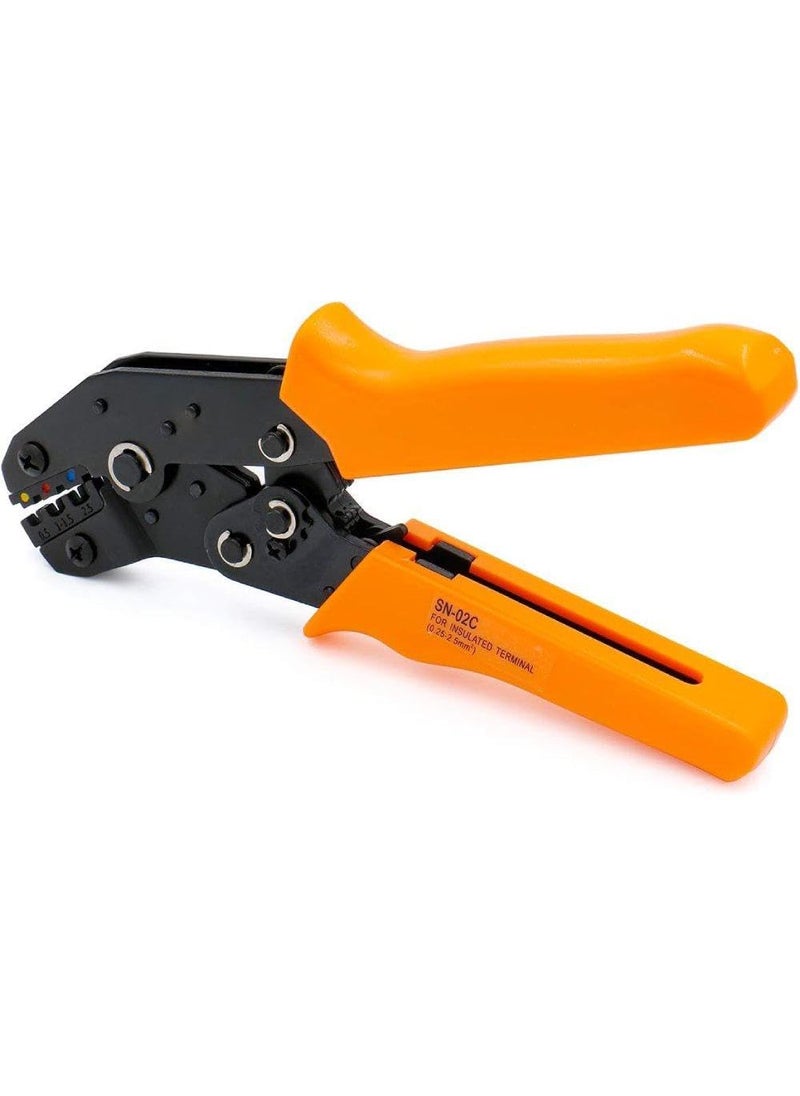 GILHOT GILHOT Mini Ratchet Crimper Plier SN02C Ring Insulated Terminals Crimping Tools Use for 0525 mm 2013 AWG Orange  - Image 2