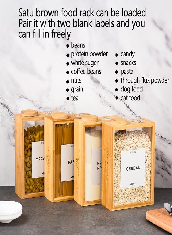 Satu Brown Bamboo Kitchen Cereal Containers Storage Dispenser, 3 Liter Airtight Pantry Organizers with Lid, Home Organization for Cereal, Rice, Flour, Snack, Candy Storage-1 sponge cleaning brush - Image 5
