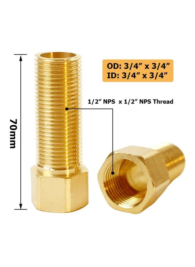 Hooshing 1/2" Female to 1/2" Male NPS Straight Thread Brass Extension Pipe Fitting, Length 2.76 Inch/70 mm - Image 2
